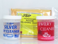 Sterling Silver Dip Cleaner Tarnish Remover and Gold, Diamonds and Silver Kit