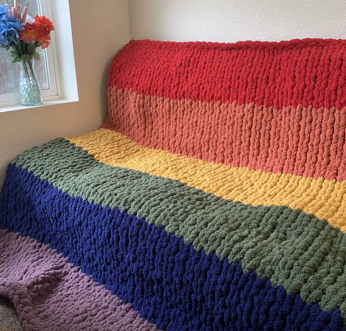 Chunky knit blanket multicolor new arrivals