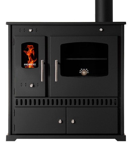 Estufa de leña PROMETEY Perfect Eco 7 kW placa de hierro fundido cocina estufa - Imagen 3 de 6