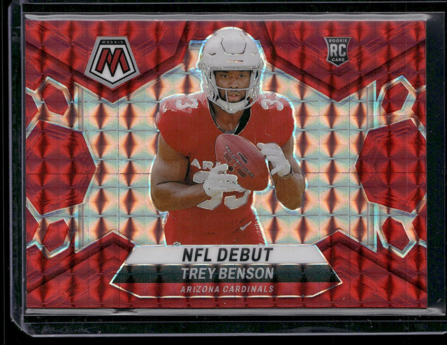 2024 Panini Mosaic Trey Benson Rookie NFL Debut Red Mosaic