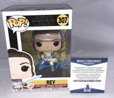 DAISY RIDLEY SIGNED STAR WARS REY FUNKO POP BAS BECKETT 3