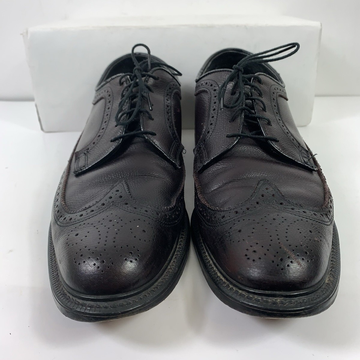 Executive Imperial Brogue Dress Shoes Brown Leather Wingtip 
