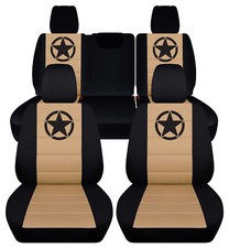 Frontrear Custom-fit Car Seat Covers Army Star Fits Wrangler Jl 4dr 2018-2022