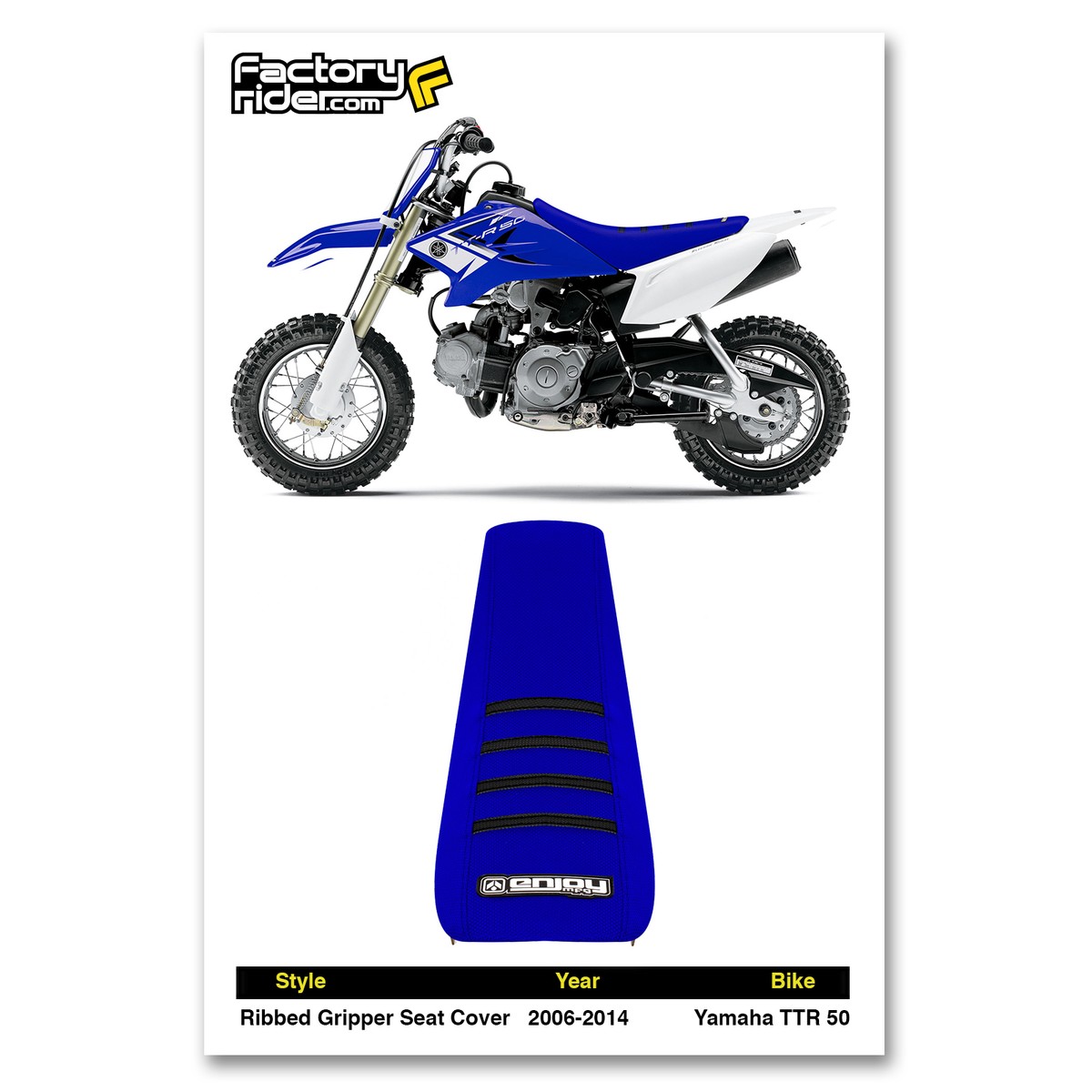 2006-2020 YAMAHA TTR 50 Seat Cover By Enjoy MFG BLACK MAROON BLACK