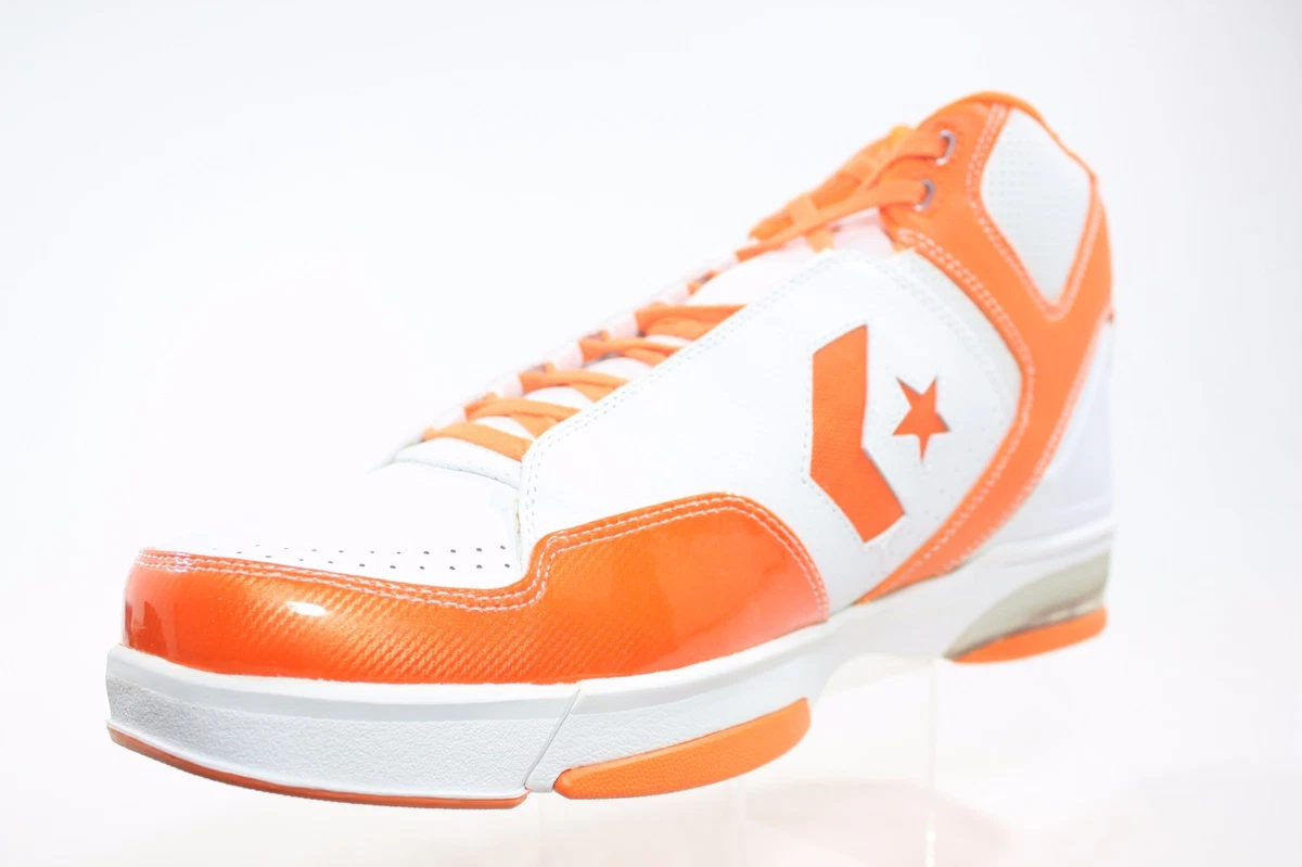 NEW RARE Converse Weapon EVO Mid White Orange 110921
