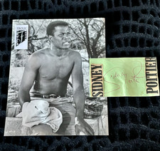SIDNEY POITIER & LEE STRASBERG Autographs & Vintage RARE Candid Photo ACA (LOA)