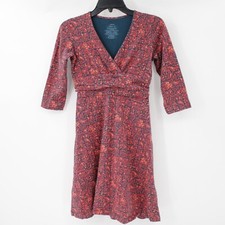 Patagonia Dress Womens XS 3/4 Sleeve Margot V Neck Organic Cotton Floral casual