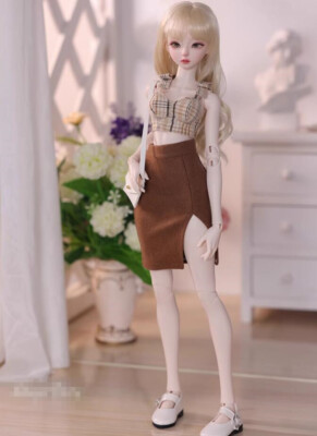 New Camisole Bodycon Skirt BJD clothes Hair Wig shoes For 1/4 BJD Doll Faina A