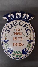 Antique May 13th 1873-1908 TUBORG Brewery wall plate ALUMINIA  ROYAL COPENHAGEN 