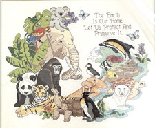 DIMENSIONS Counted Cross Stitch Kit THE EARTH IS OUR HOME 3700 New NIP Sealed