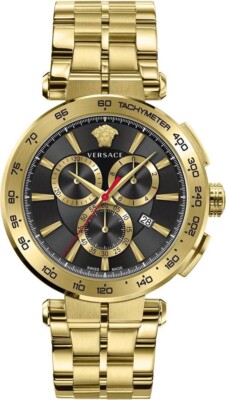Versace Herren Chronograph Aion VE6CA0623 Gold-Schwarz