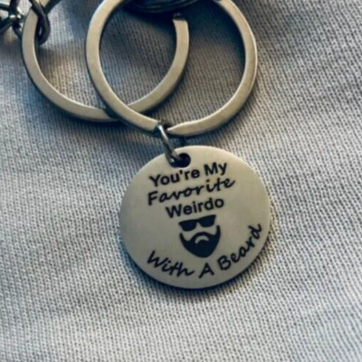 Schlüsselanhänger You're My Favourite Weirdo With A Beard Spaß Liebe Geschenk UK-Bestand