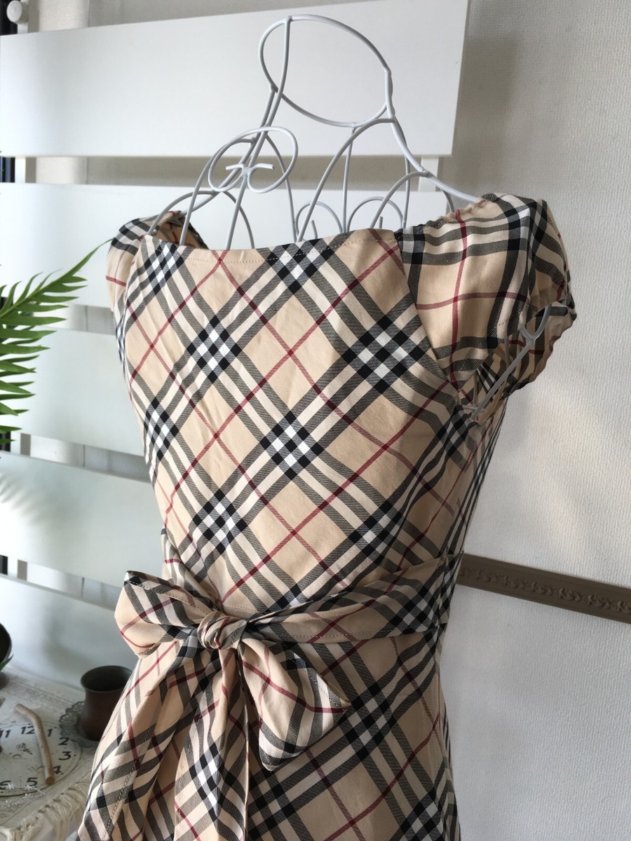 Burberry Blue Label One Piece Dress Nova Check 38 Beige Burberry Blue Label One Piece Dress Nova Check 38 Beige
