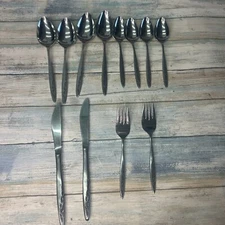 Stylecraft Stainless Steel Flatware Japan Lot Vintage Scroll Spoon Knife Fork