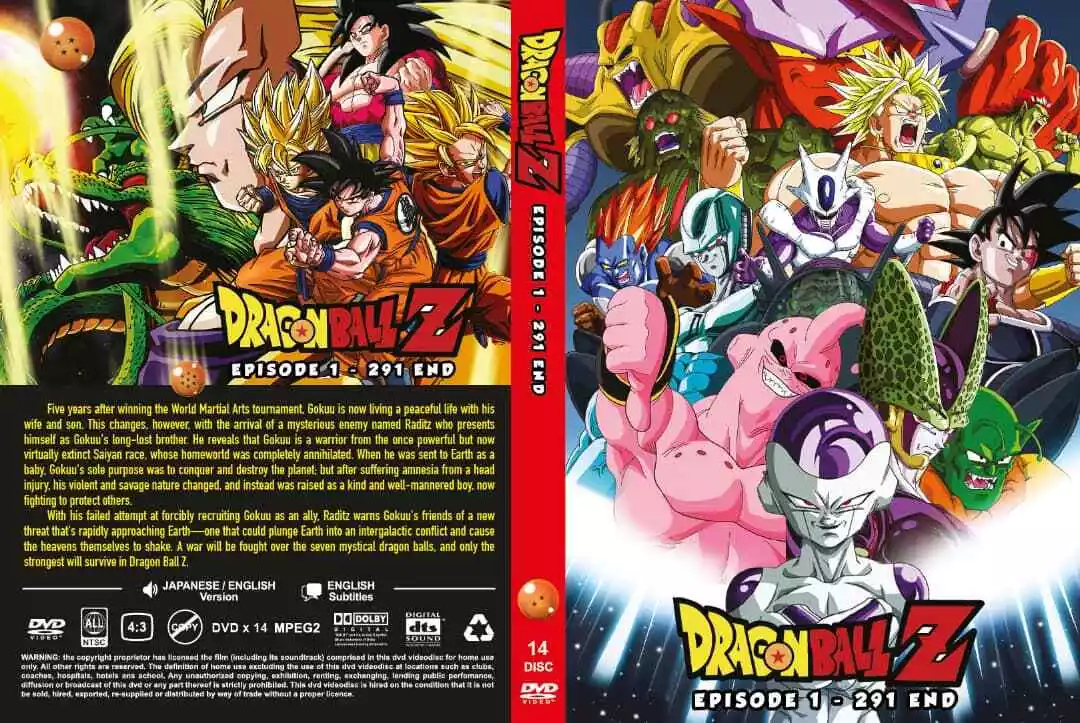 Dragon Ball Z Eps 1-291End & Dragon Ball GT Eps 1-64End. English Dub. Dual  Audio