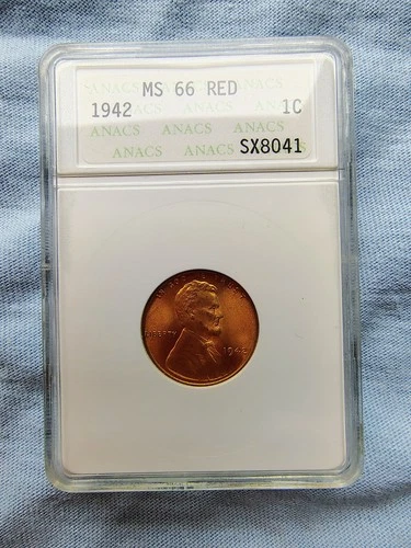 Anacs 1942 MS 66 Red Old Soap Bar Slab