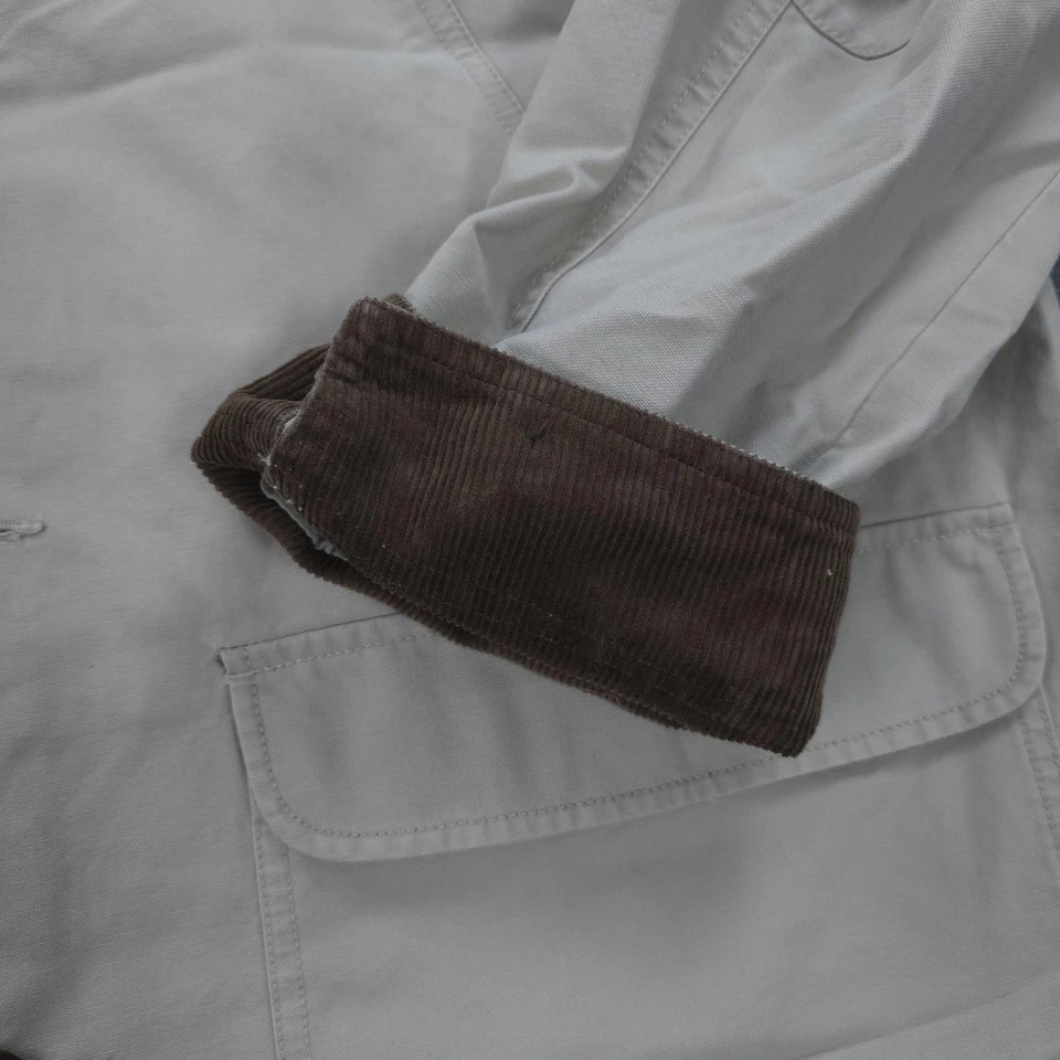 LL Bean Jacket Mens XL Tan Corduroy Trim Barn Coat Canvas Chore Utility Workwear - Image 2 of 4