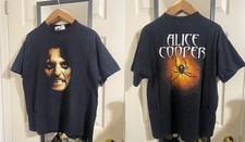 Vintage Alice Cooper 2 sided T Shirt unisex black tee gift for fan QT2606