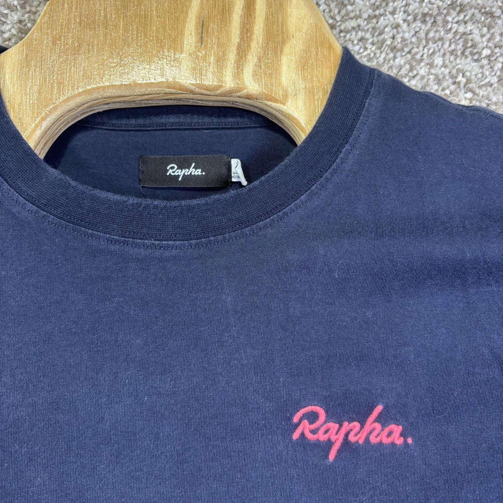 Rapha Shirt Mens Large Blue Logo Long Sleeve Crewneck Cotton T-Shirt Casual image 2