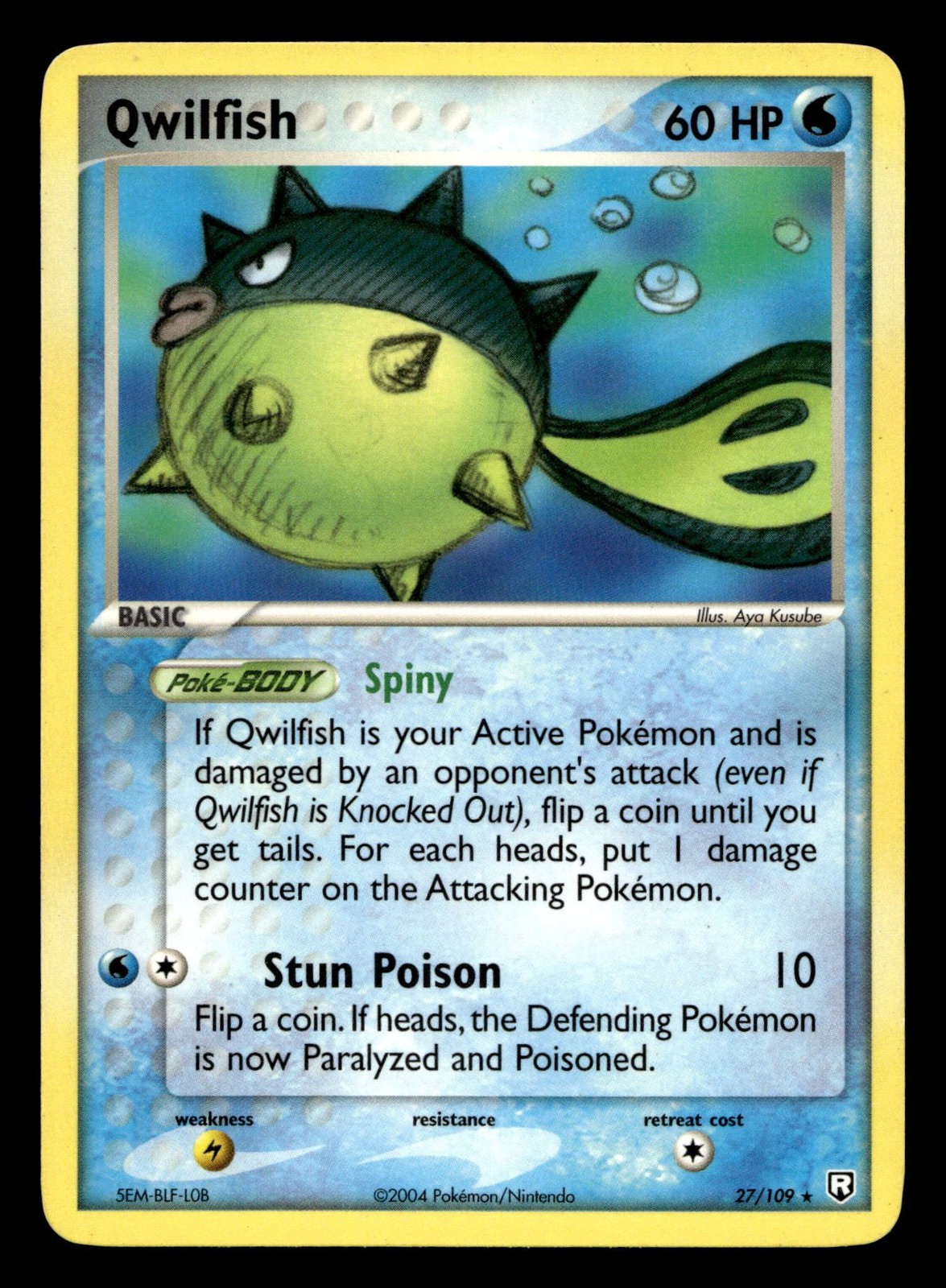 Qwilfish 27/109 Rare Team Rocket Returns Pokemon NM