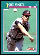 John Smoltz 1991 Score #208 Atlanta Braves MLB READ FREE SHIPPING AutographDen