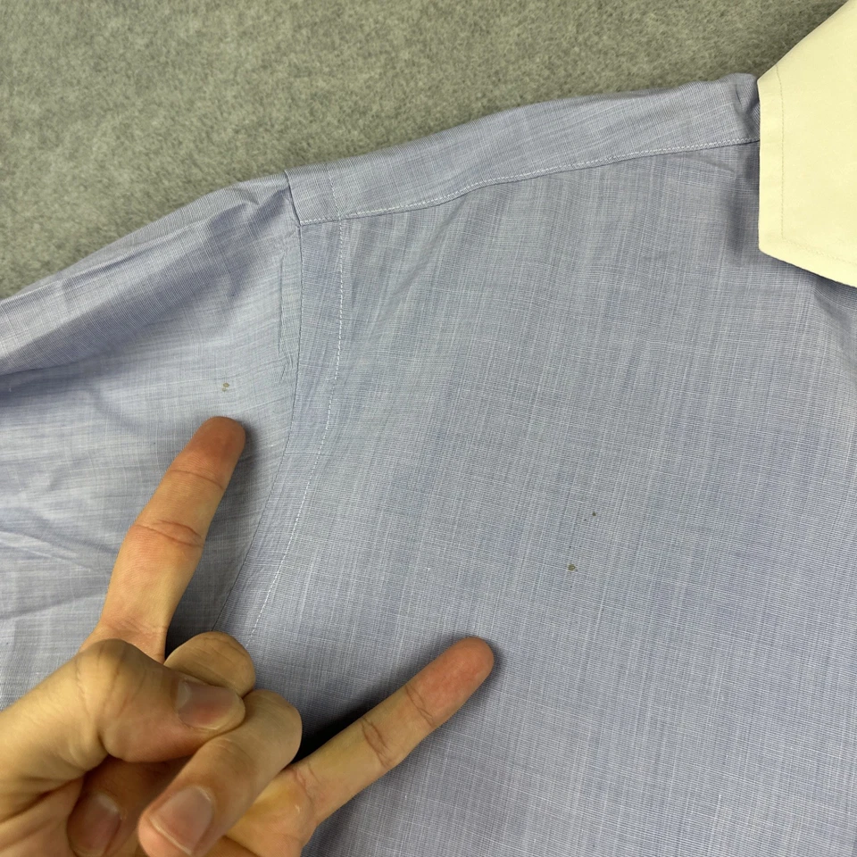 VTG Polo Ralph Lauren Shirt Mens 16-34 Purple Label Button Up LS Contrast READ - Image 4 of 4