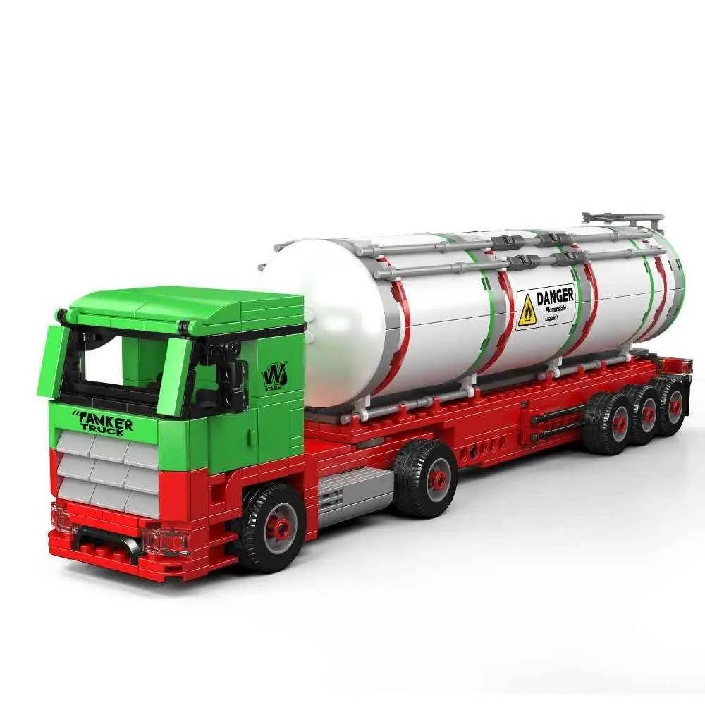 Mould King 24075 Fuel Tanker Truck Lorry Building Blocks Model 556pcs