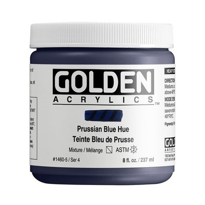 GOLDEN Heavy Body Acrylics, Prussian Blue Hue, 8 fl. oz. Jar, Professional Ac...