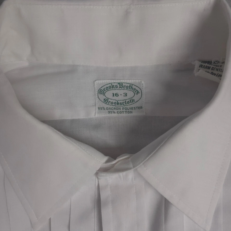 Camisa social masculina smoking plissada branca Brooks Brothers 16-3 - Imagem 2 de 4