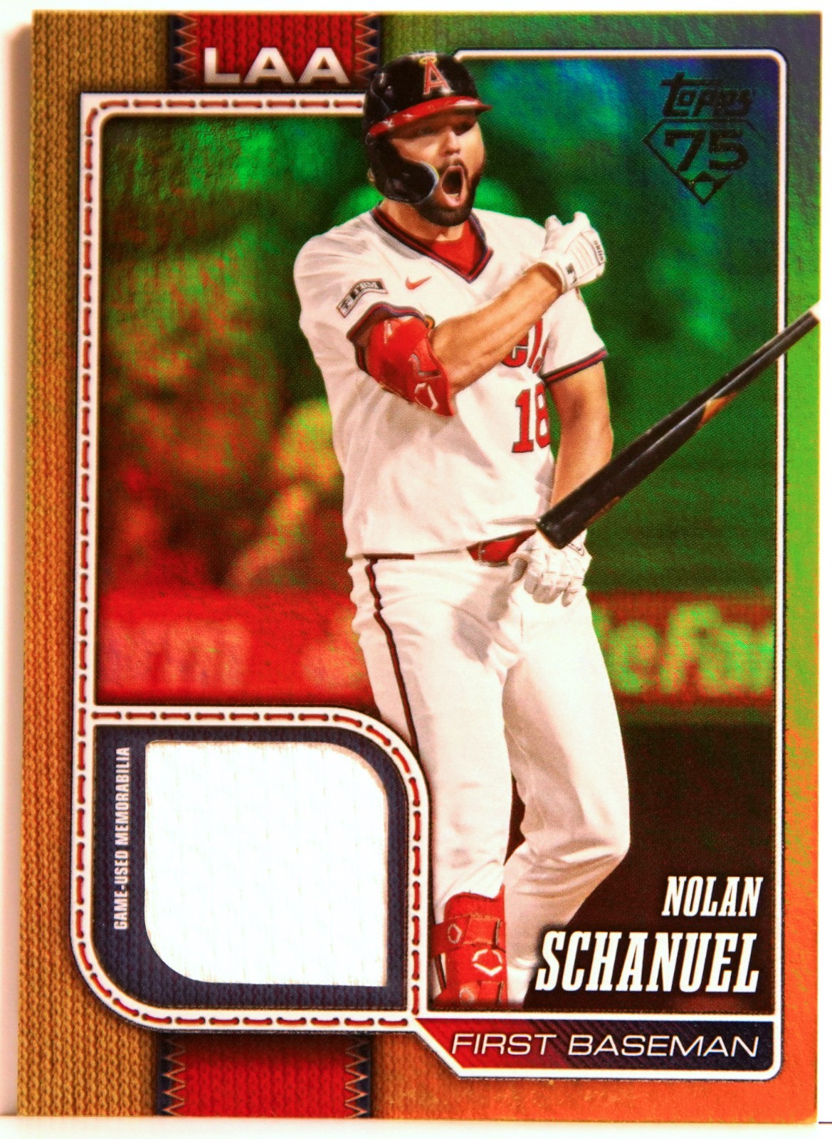 2026 TOPPS NOLAN SCHANUEL Angels #43 37/50 GOLD RELIC GAME USED JERSEY