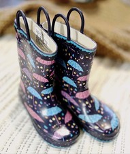 Western Chief Waterproof Rubber Rain Boots Handles Bella Umbrella Youth Size 10
