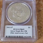 U.S. Mint 2011 PCGS PR69 American Silver Eagle Proof 25th Anniversary