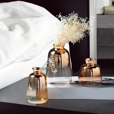 Glass Decorative Vase, Scandinavian Electroplated Silver Vase Glass Vase Trunk