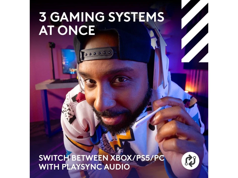 Logitech A50 Circumaural Wireless Gaming Headset w/ Mic - White - Image 2 of 4