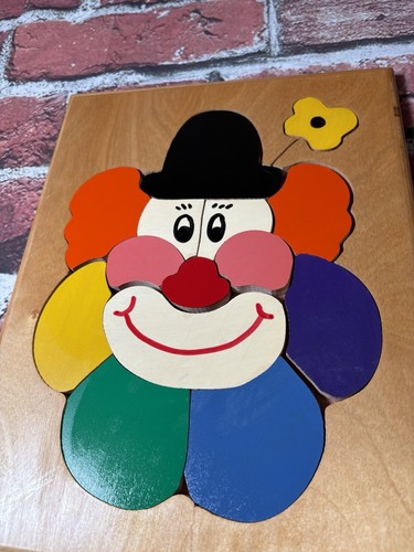RARE Vintage Hollow Woodsworks Clown Wood Puzzle 14pc - Picture 2 of 4