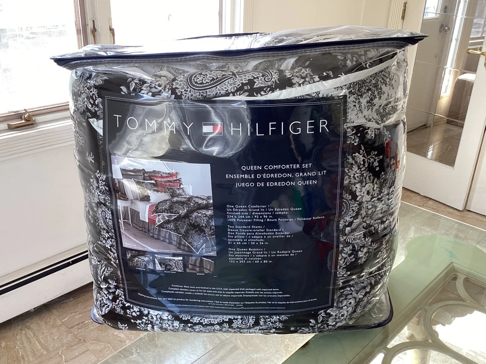 RARA Tommy Hilfiger WINDING LANE EDREDÓN DE GRAN TAMAÑO FALDA DE CAMA ETC DESCONTINUADA Foto 3 de 4