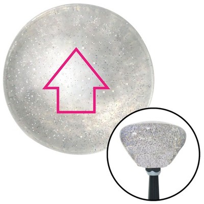 Pink Classic Arrow Up Clear Retro Metal Flake Shift Knob w/ M16x1.5 Insert Auto