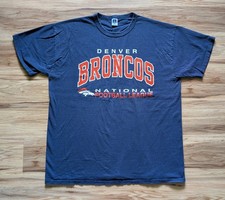 Vtg 90s Denver Broncos Shirt Men XL Russell Athletic USA Made NFL Graphic Tee