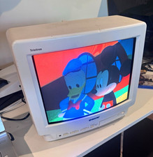 Sony Trinitron KV-13TR29 13 in White CRT TV 480i NTSC Composite RCA Coax