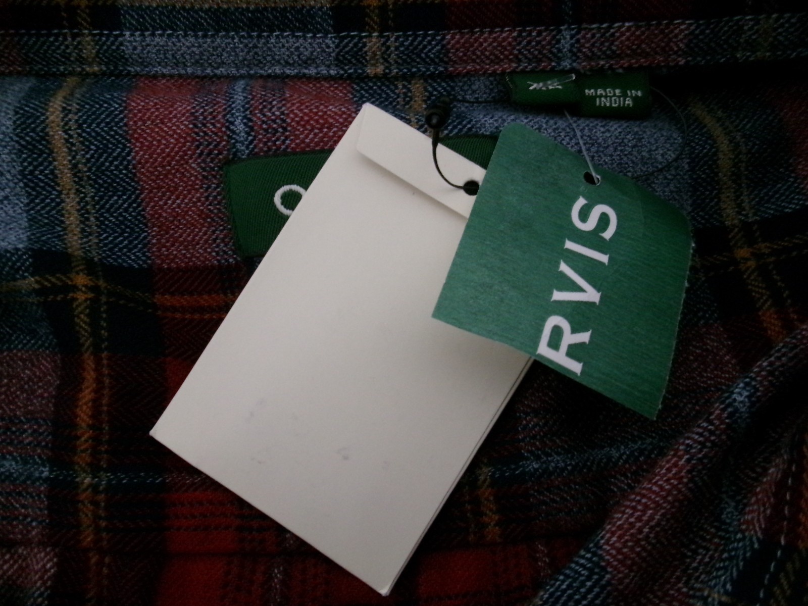 "NEW" ORVIS  🔥  SIZE XL==RED & BLUE PLAID / LONG SLEEVE / FLANNEL / SHIRT