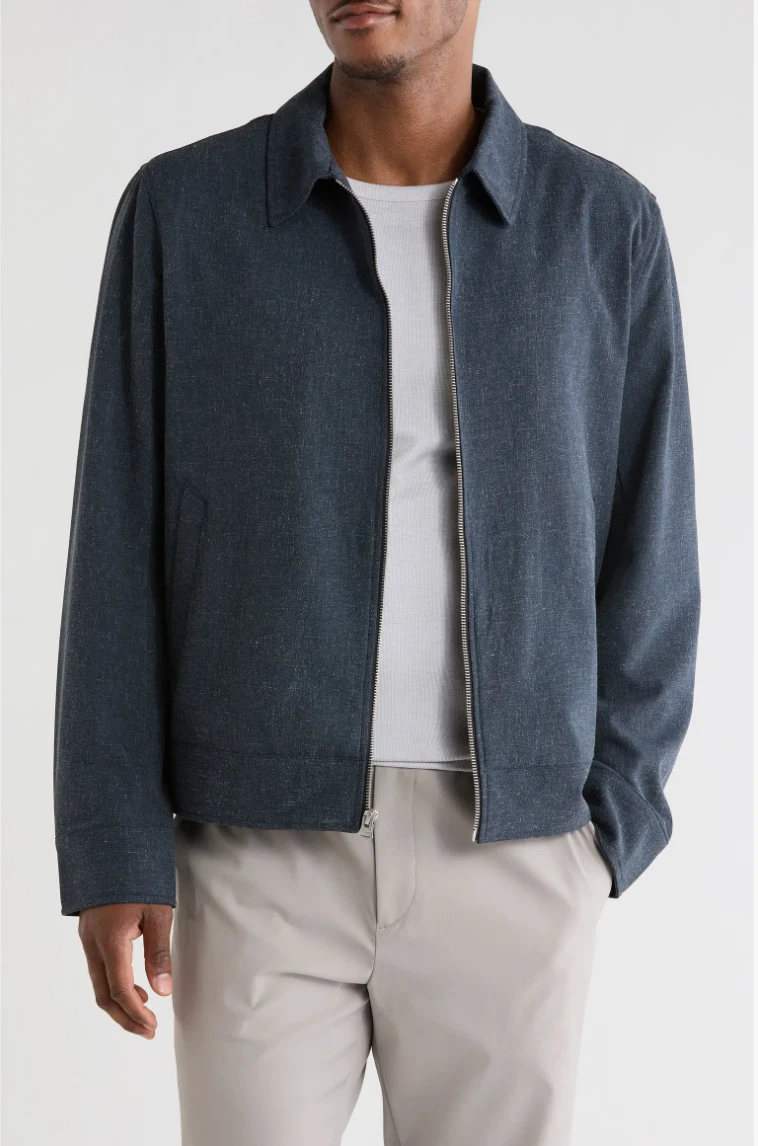 NEW Rag & Bone Phillips Navy Speckled Zip Up Jacket Sz 2XL NWT $598 - product detail image 1