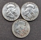 $1.50 Face Value - US 90% Silver Franklin Halves - Uncirculated - Lot #4