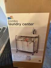 Laundry Sorter W/ Ironing Board 3 Removable Bags Rolling Wheels Easy Install New