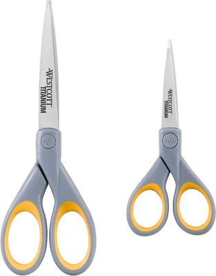 Westcott E-13824 00 Titan Nitrid Softgrip Scheren-Set, Grau/Gelb, 13Cm (5'') Und 