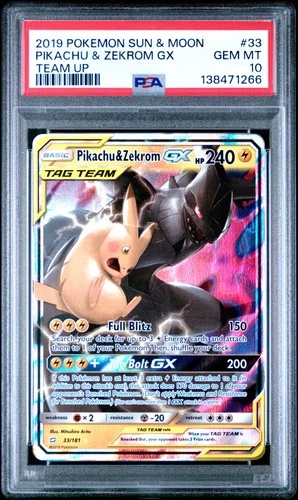 Pikachu & Zekrom Gx 33/181 Team Up Pokemon PSA 10