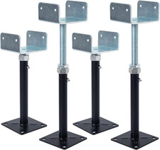 4 Pack U-Shaped Floor Jack for 4X2, 4X4, 4X6 Joists - Adjustable Steel Telepost