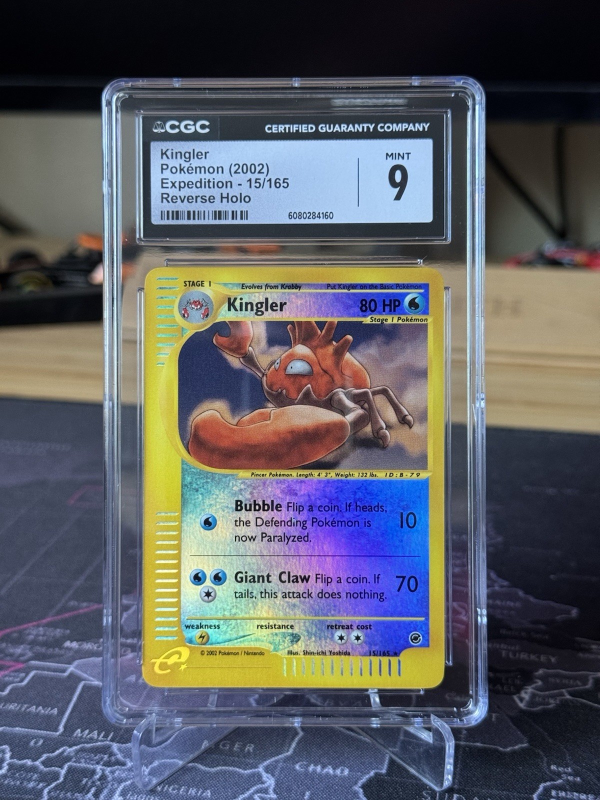 Kingler 15/165 Pokemon Expedition Reverse Holo Rare CGC 9