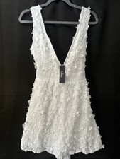 lulus dress medium white With Floral Lace And Bow In The Back.
