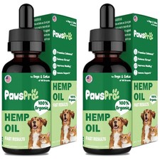 Hemp Oil for Dogs and Cats - Helps Pets with Anxiety, Stress, 2-Pack