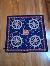 Vintage The Specialty House Silk Scarf 34"x34" Made In Italy Nautical Theme
